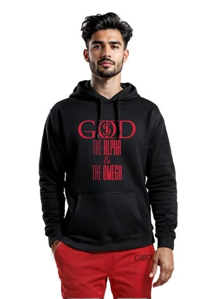 God Is "The Alpha & The Omega" - Black/Red Hoodie