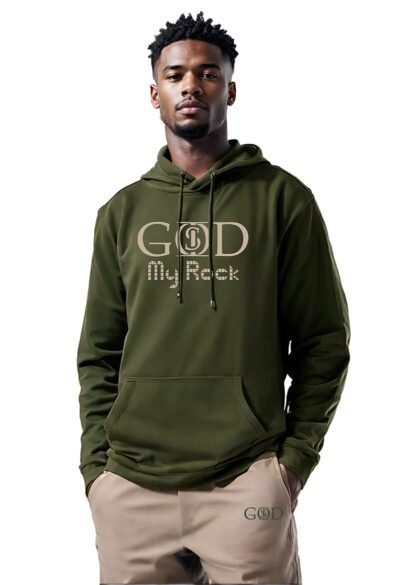 God Is "My Rock" - Army Green Hoodie