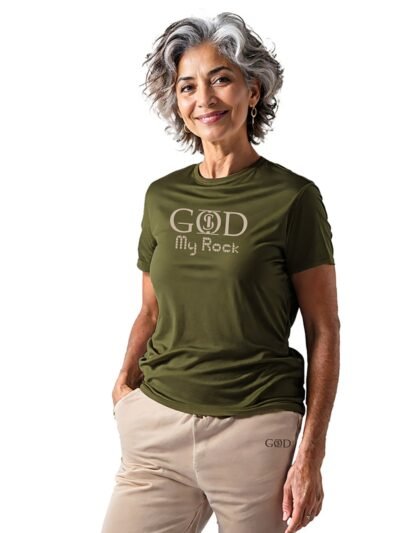 God Is "My Rock" - Army Green T-Shirt