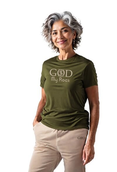 God Is "My Rock" - Army Green T-Shirt