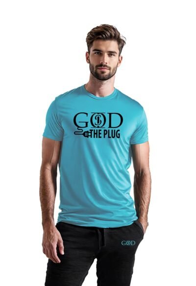 God Is "The Plug" - Aqua T-Shirt