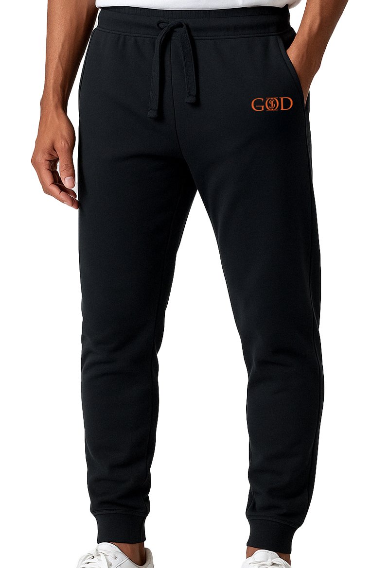 God Is "Joggers" - Black/Orange
