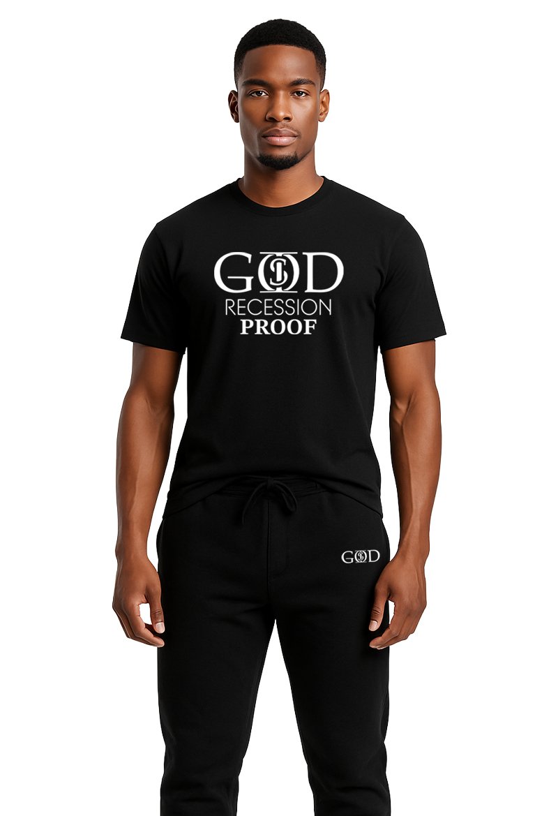 God Is "Recession Proof" - Black T-Shirt