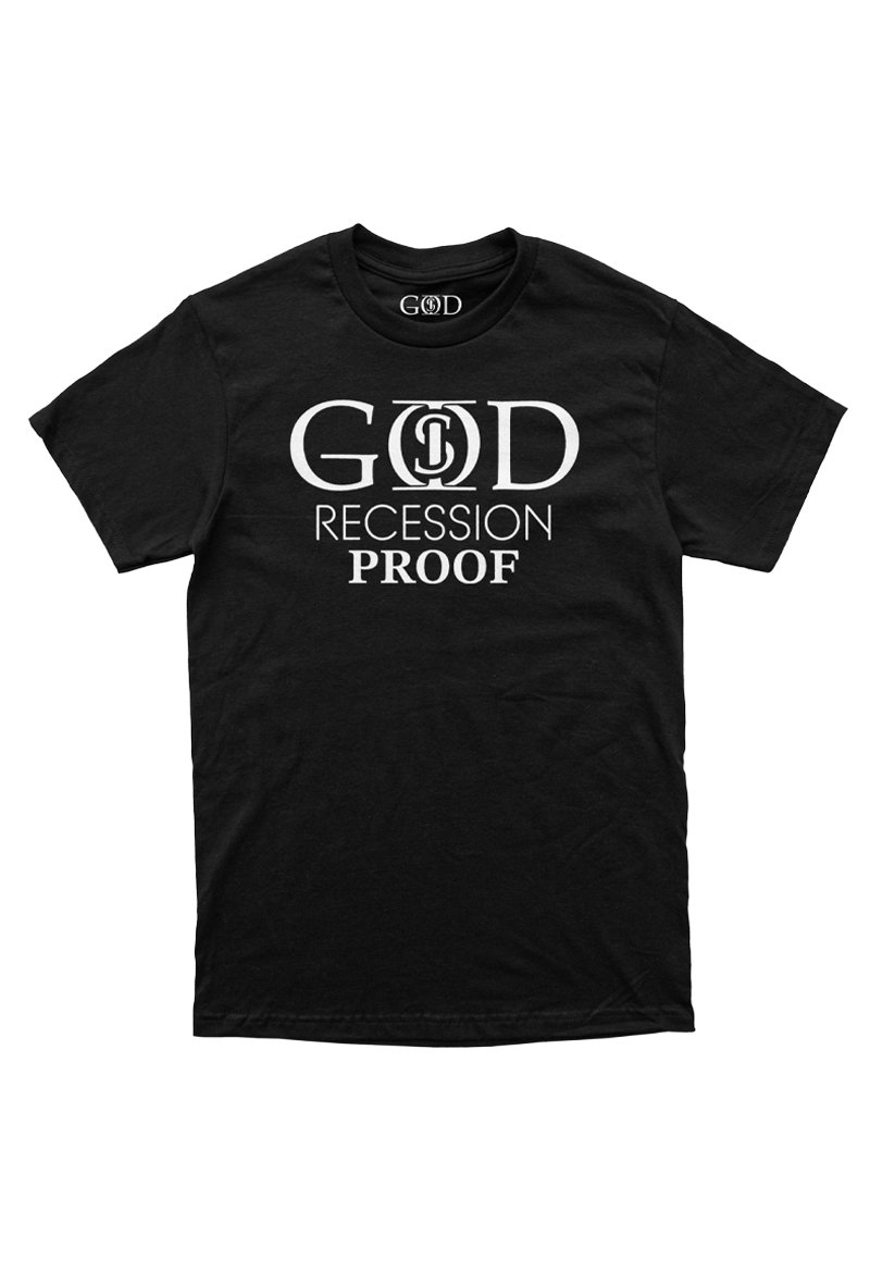 God Is "Recession Proof" - Black T-Shirt - Image 2