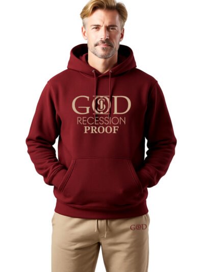 God Is "Recession Proof" - Burgundy Hoodie