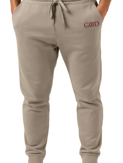 God Is "Joggers" - Tan/Burgundy