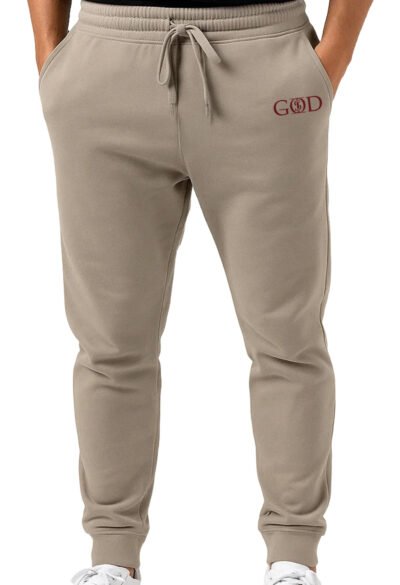 God Is "Joggers" - Tan/Burgundy